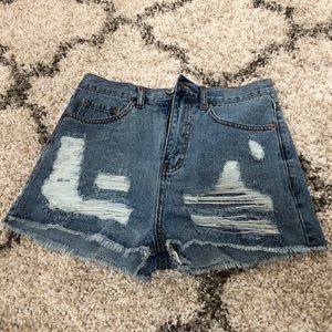 High-waisted Denim Shorts